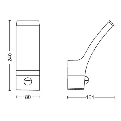 Philips-LED Āra sienas lampa ar sensoru SPLAY LED/12W/230V 2700K IP44