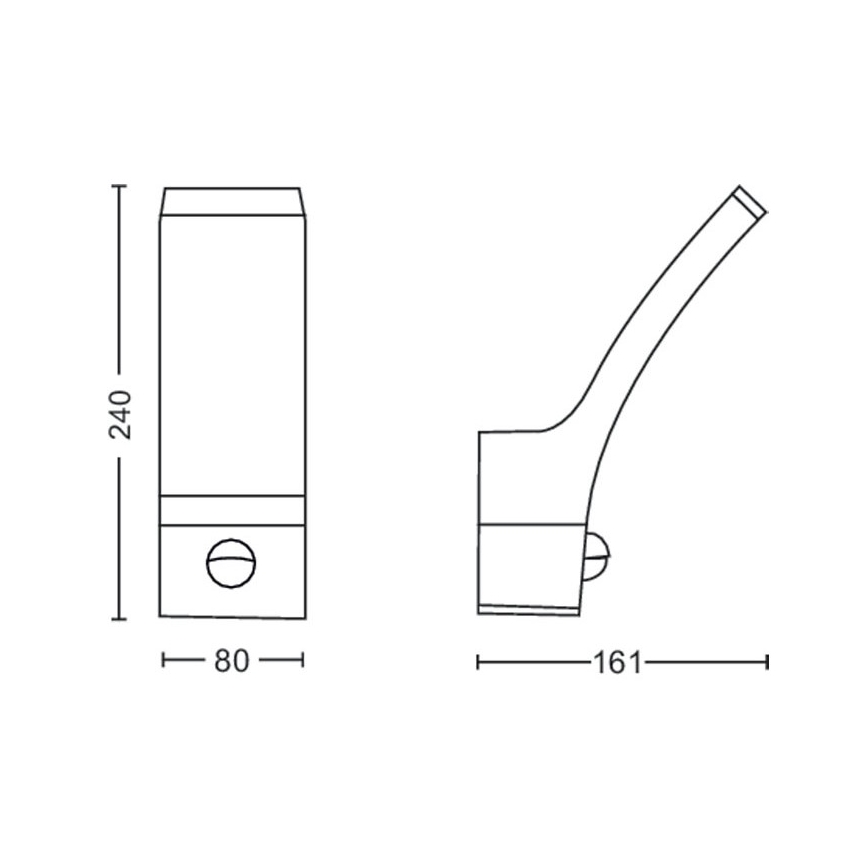 Philips-LED Āra sienas lampa ar sensoru SPLAY LED/12W/230V 2700K IP44