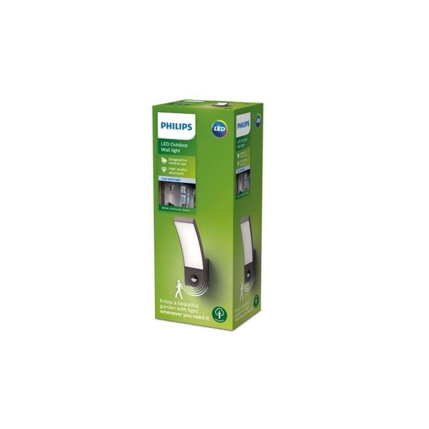 Philips - LED Āra sienas lampa ar sensoru LED/12W/230V 4000K IP44