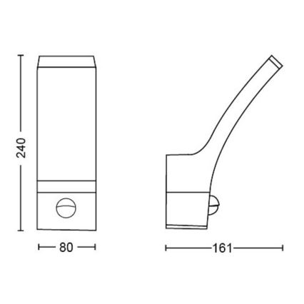 Philips - LED Āra sienas lampa ar sensoru SPLAY LED/3,8W/230V IP44