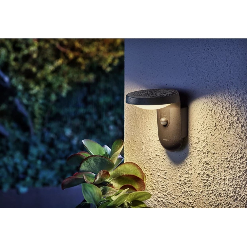 Philips - LED Āra sienas lampa ar sensoru LED/9W/230V 2700K IP44