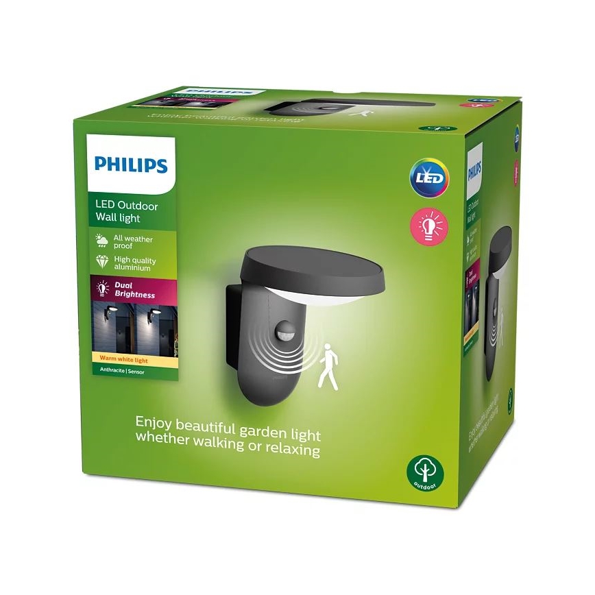 Philips - LED Āra sienas lampa ar sensoru LED/9W/230V 2700K IP44