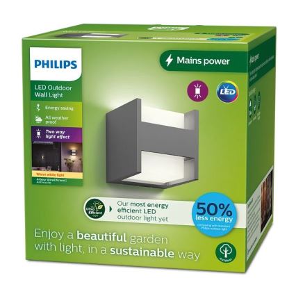 Philips - LED Āra sienas lampa ARBOUR LED/3,8W/230V 2700K IP44