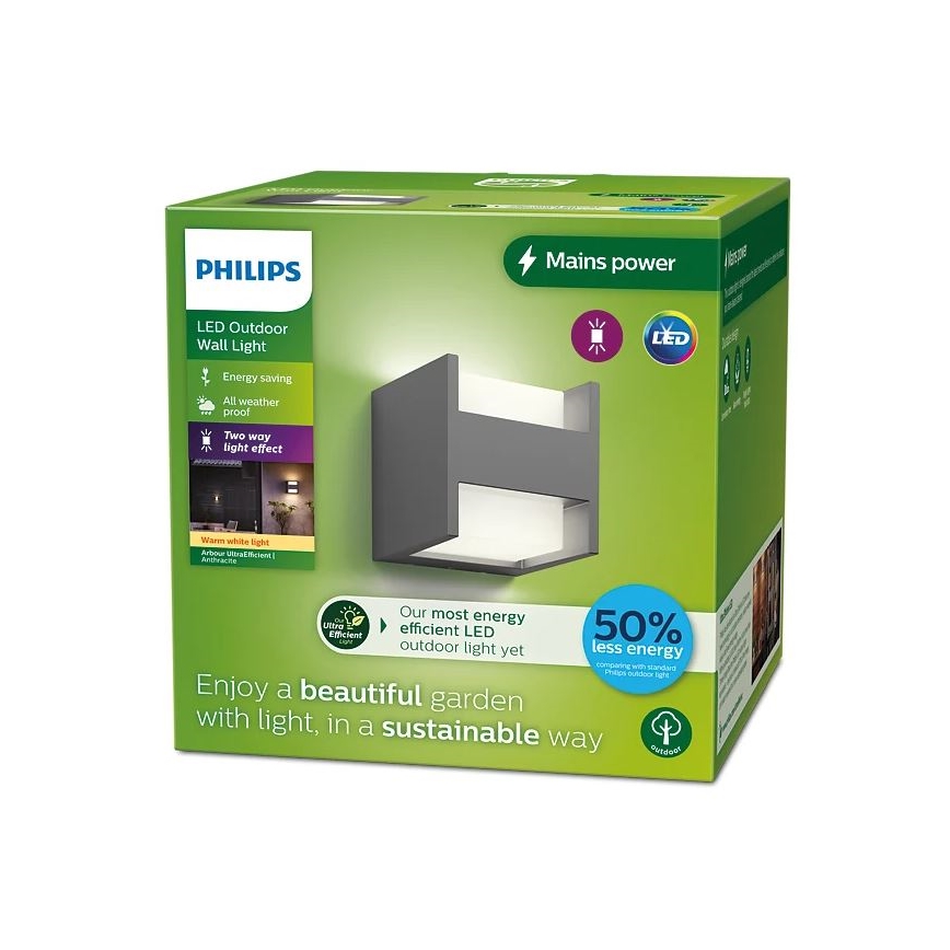 Philips - LED Āra sienas lampa ARBOUR LED/3,8W/230V 2700K IP44