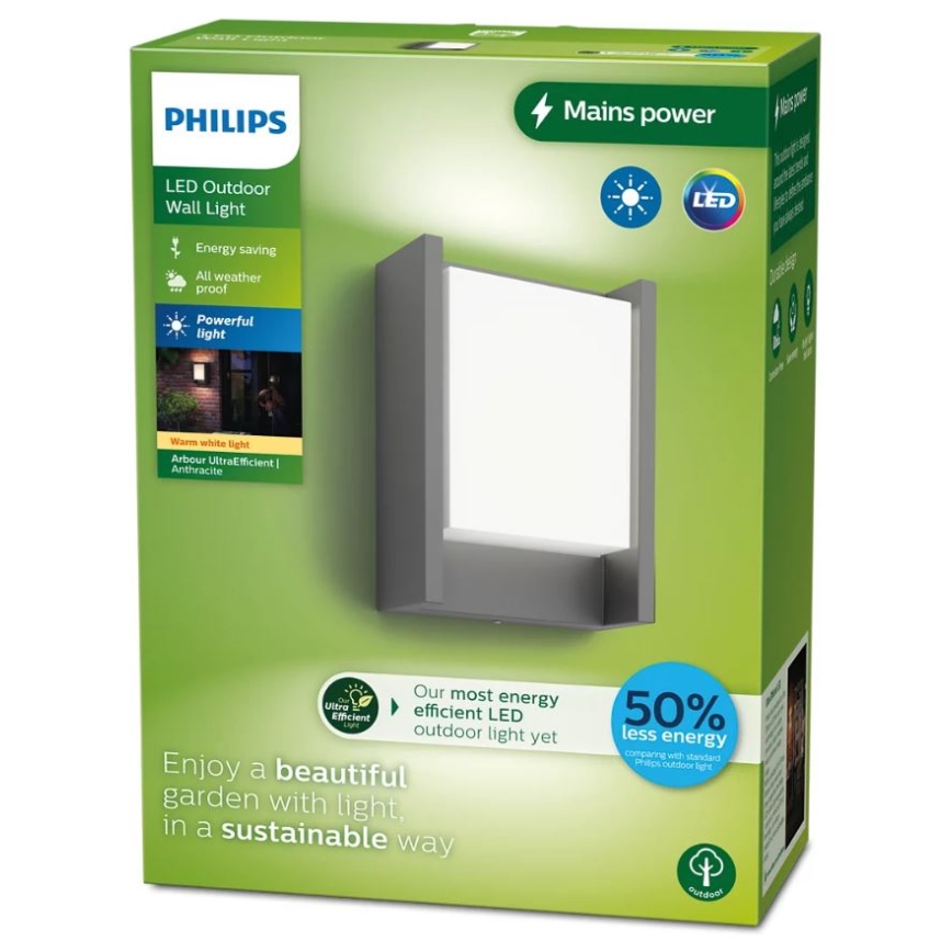 Philips - LED Āra sienas lampa ARBOUR LED/3,8W/230V 2700K IP44