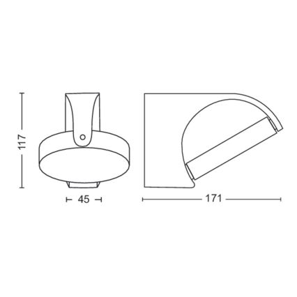 Philips - LED Āra sienas lampa LED/7W/230V 2700K IP44