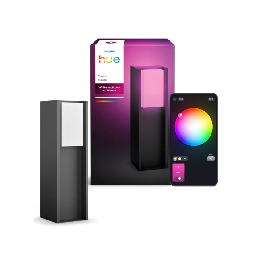 Philips - LED dimējama āra lampa Hue TURACO 1xE27/8,1W/230V 40 cm IP44