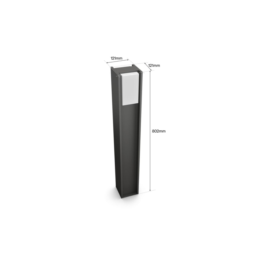 Philips - LED dimējamā āra lampa Hue TURACO 1xE27/8,1W/230V 80 cm IP44