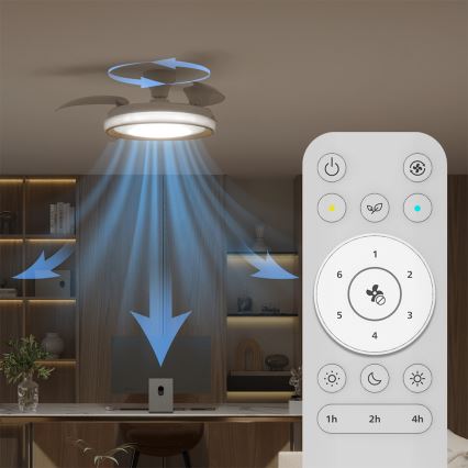 Philips - LED griestu lampa BLISS ar regulējamu spilgtumu un ventilatoru LED/35W/230V zelta + tālvadības pults