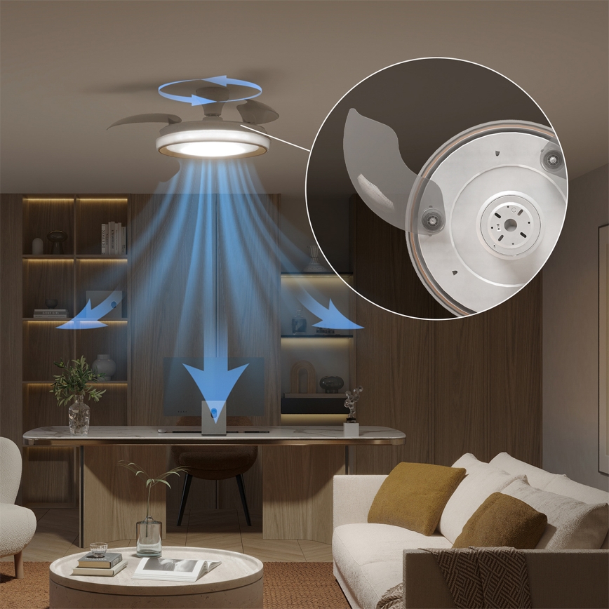 Philips - LED griestu lampa BLISS ar regulējamu spilgtumu un ventilatoru LED/35W/230V zelta + tālvadības pults