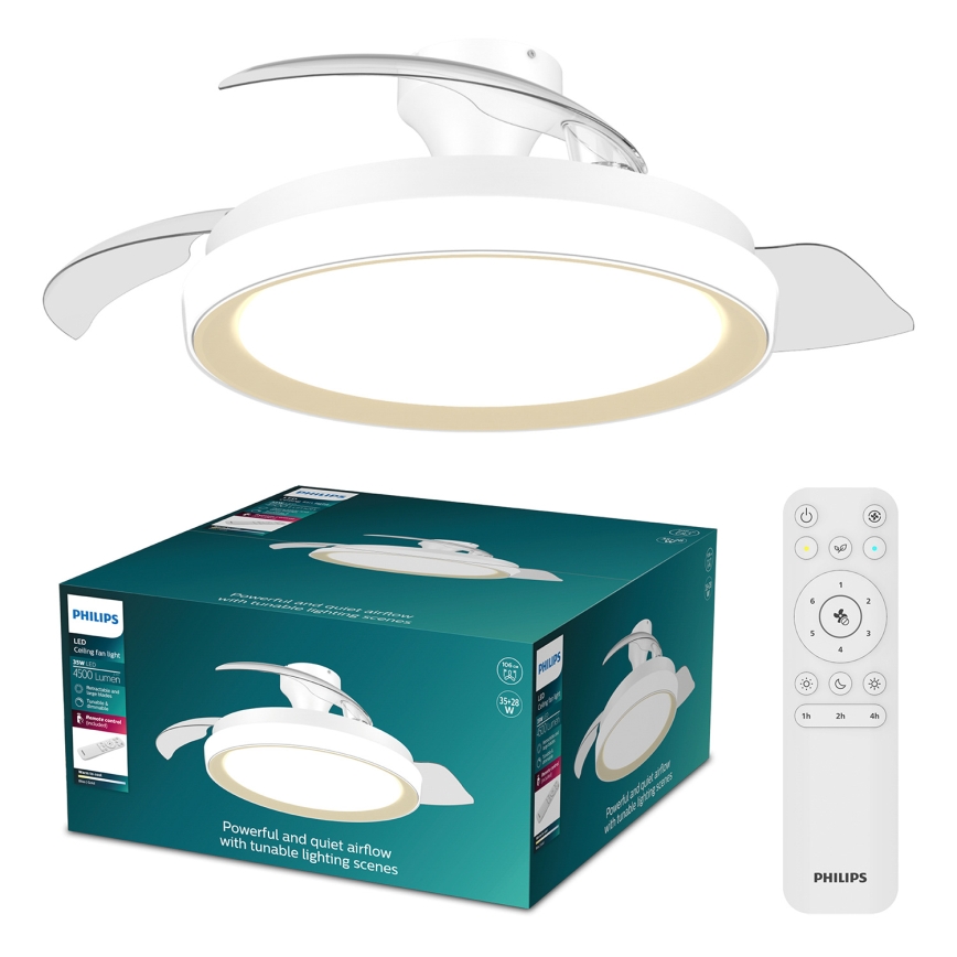 Philips - LED griestu lampa BLISS ar regulējamu spilgtumu un ventilatoru LED/35W/230V zelta + tālvadības pults