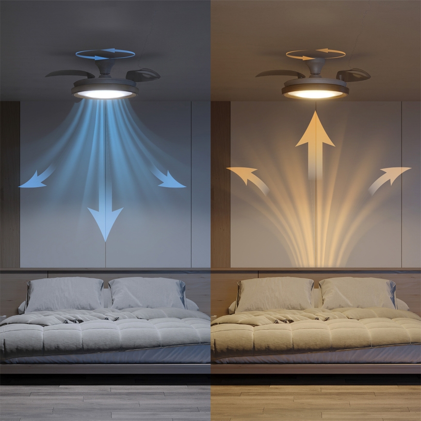Philips - LED BLISS griestu gaismeklis ar regulējamu spilgtumu un ventilatoru LED/35W/230V brūns + tālvadības pults