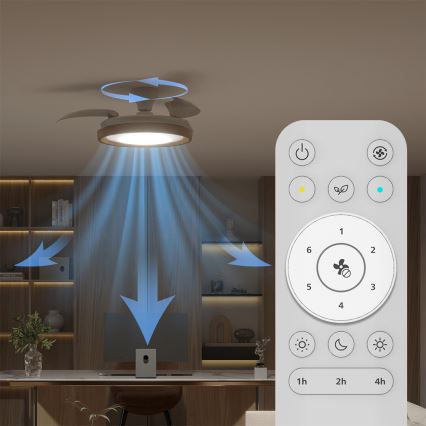 Philips - LED BLISS griestu gaismeklis ar regulējamu spilgtumu un ventilatoru LED/35W/230V brūns + tālvadības pults