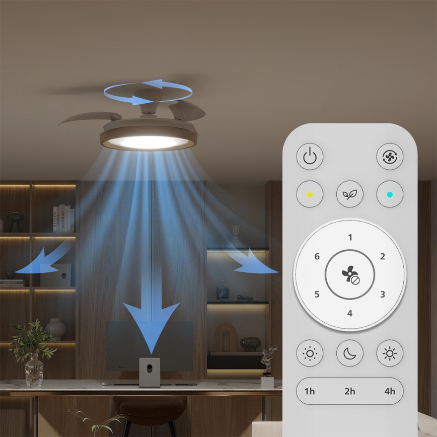 Philips - LED BLISS griestu gaismeklis ar regulējamu spilgtumu un ventilatoru LED/35W/230V brūns + tālvadības pults