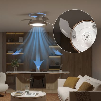 Philips - LED BLISS griestu gaismeklis ar regulējamu spilgtumu un ventilatoru LED/35W/230V brūns + tālvadības pults
