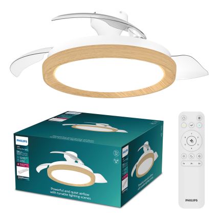 Philips - LED BLISS griestu gaismeklis ar regulējamu spilgtumu un ventilatoru LED/35W/230V brūns + tālvadības pults