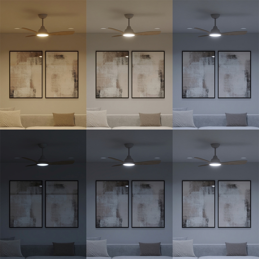 Philips - LED dimējamais griestu ventilators OLAS LED/24W/230V Ø 106 cm balts/brūns + tālvadības pults