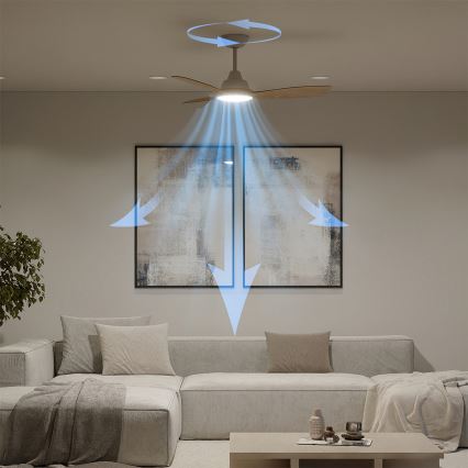 Philips - LED dimējamais griestu ventilators OLAS LED/24W/230V Ø 106 cm balts/brūns + tālvadības pults