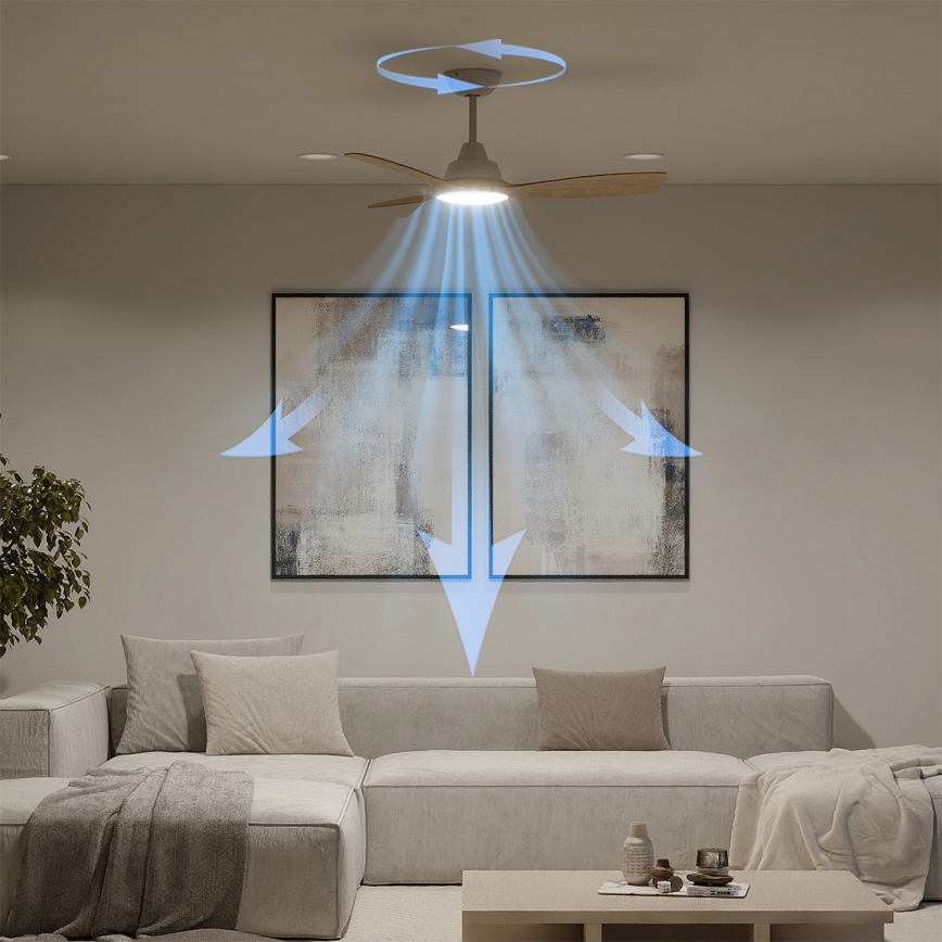 Philips - LED dimējamais griestu ventilators OLAS LED/24W/230V Ø 106 cm balts/brūns + tālvadības pults