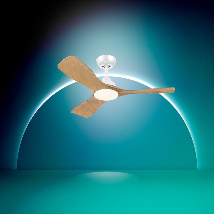 Philips - LED dimējamais griestu ventilators OLAS LED/24W/230V Ø 106 cm balts/brūns + tālvadības pults