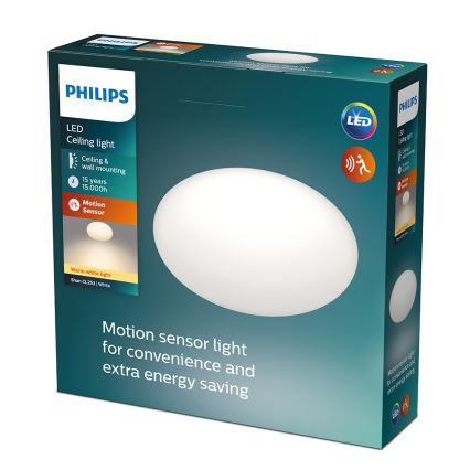Philips - LED Griestu gaismeklis ar sensoru 1xLED/12W/230V 2,700K
