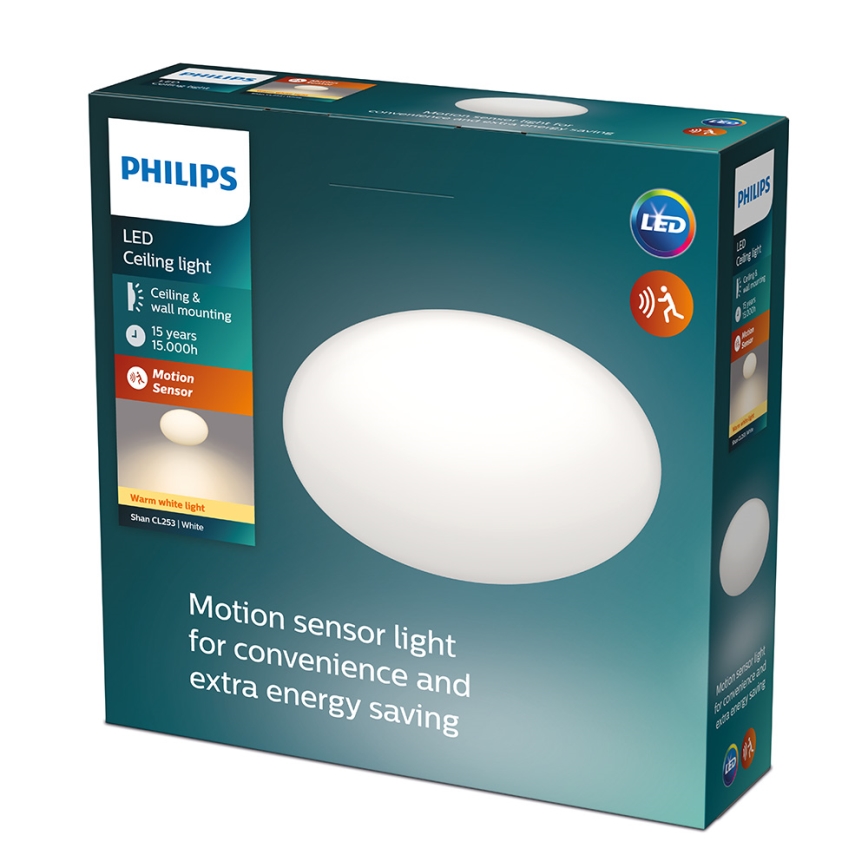 Philips - LED Griestu gaismeklis ar sensoru 1xLED/12W/230V 2,700K