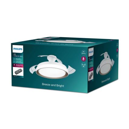 Philips - LED griestu lampa ar ventilatoru LED/35W/230V 5500/4000/2700K zelta + ar tālvadības pulti
