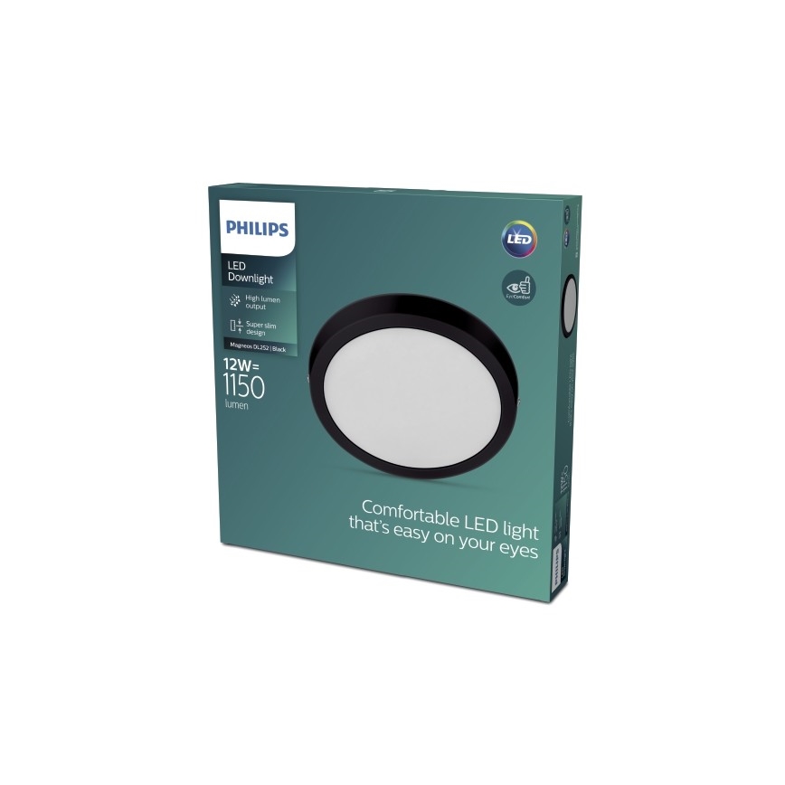 Philips - LED Griestu gaismeklis LED/12W/230V 2700K melns