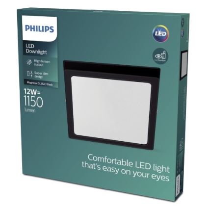 Philips - LED Griestu gaismeklis LED/12W/230V 2700K melns