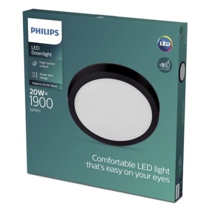 Philips - LED Griestu gaismeklis LED/20W/230V 2700K melns