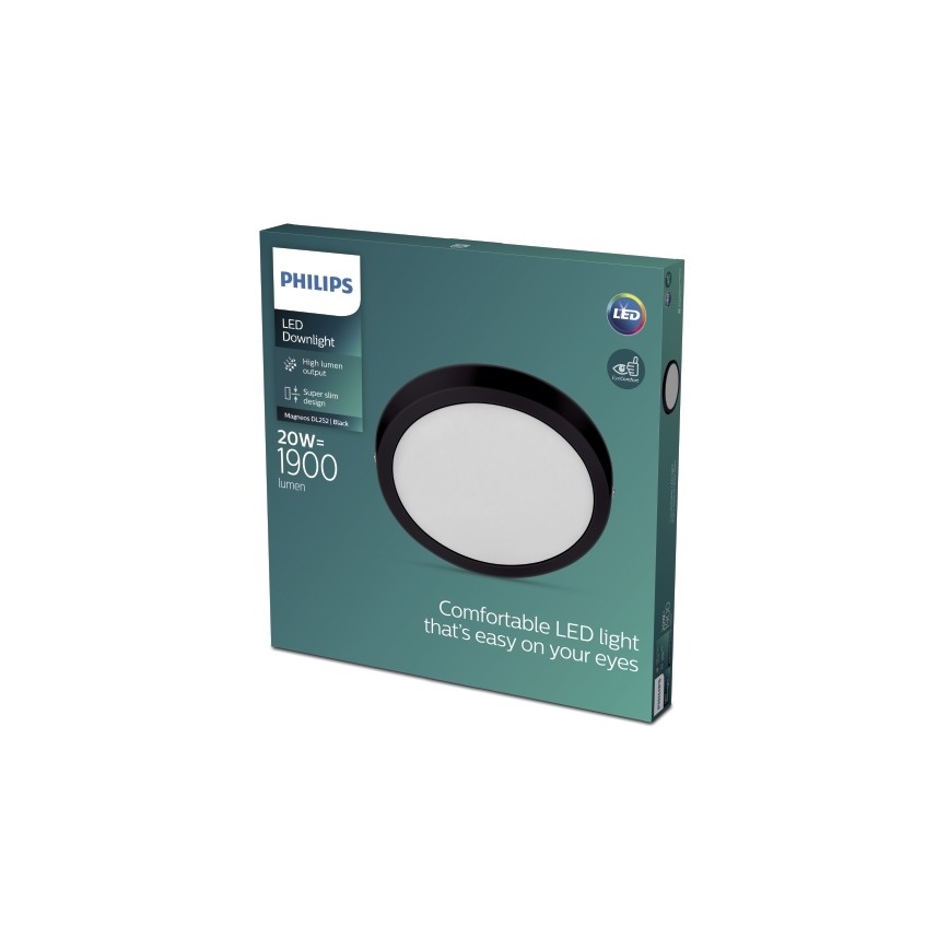 Philips - LED Griestu gaismeklis LED/20W/230V 2700K melns