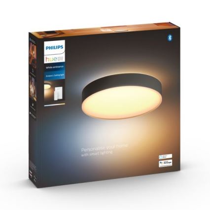 Philips - LED dimējama griestu lampa Hue LED/33,5W/230V 2200-6500K Ø 425 mm melna + tālvadības pults