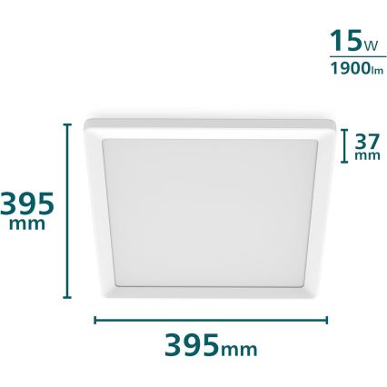 Philips - LED griestu lampa ar regulējamu spilgtumu LED/15W/230V 2700K 39,5x39,5 cm