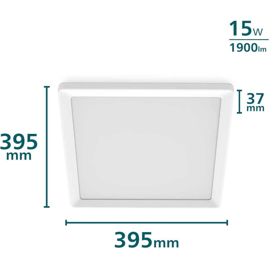 Philips - LED griestu lampa ar regulējamu spilgtumu LED/15W/230V 2700K 39,5x39,5 cm