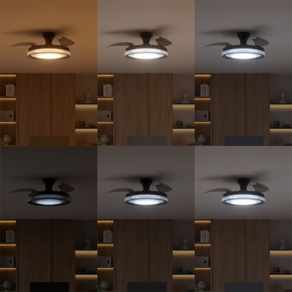 Philips - LED griestu gaismeklis ar ventilatoru BLISS LED/35W/230V ar regulējamu spilgtumu, melns + tālvadība