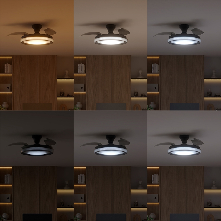 Philips - LED griestu gaismeklis ar ventilatoru BLISS LED/35W/230V ar regulējamu spilgtumu, melns + tālvadība