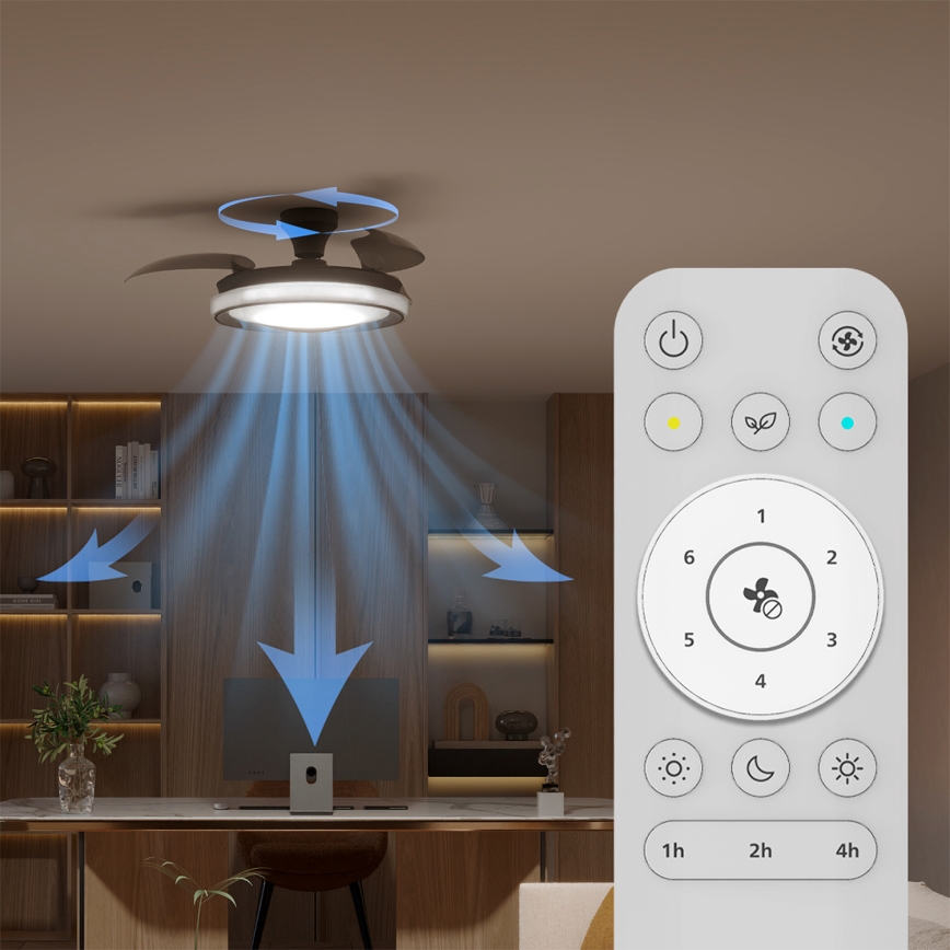 Philips - LED griestu gaismeklis ar ventilatoru BLISS LED/35W/230V ar regulējamu spilgtumu, melns + tālvadība
