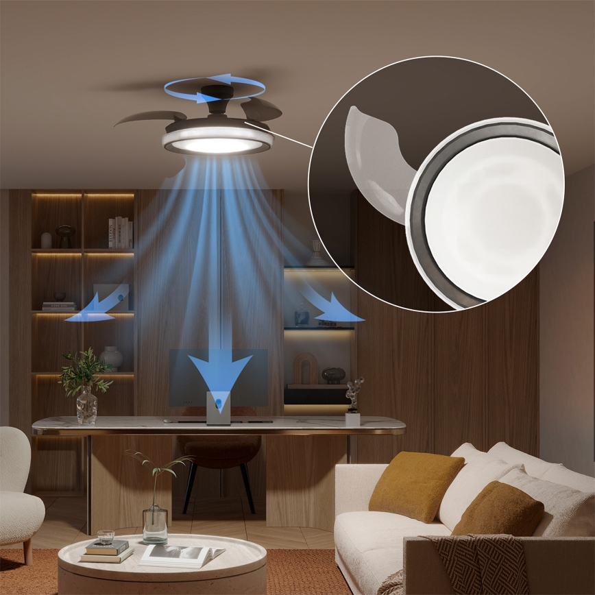 Philips - LED griestu gaismeklis ar ventilatoru BLISS LED/35W/230V ar regulējamu spilgtumu, melns + tālvadība