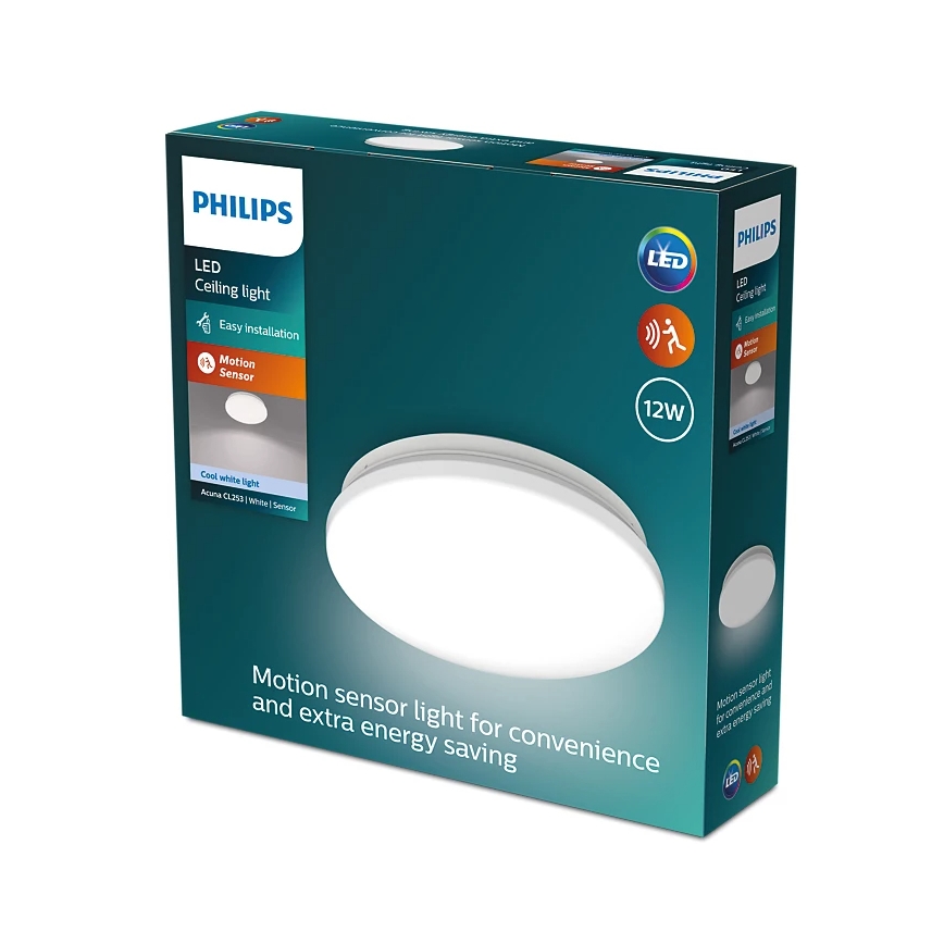 Philips - LED Griestu lampa ar sensoru ACUNA LED/12W/230V 4000K
