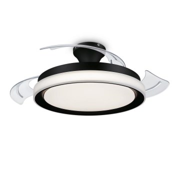 Philips - LED griestu lampa ar ventilatoru BLISS LED/35W/230V 5500/4000/2700K melna + ar tālvadības pulti