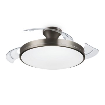 Philips-LED Griestu lampa ar ventilatoru BLISS LED/35W/230V 5500/4000/2700K niķelis + tālvadības pults