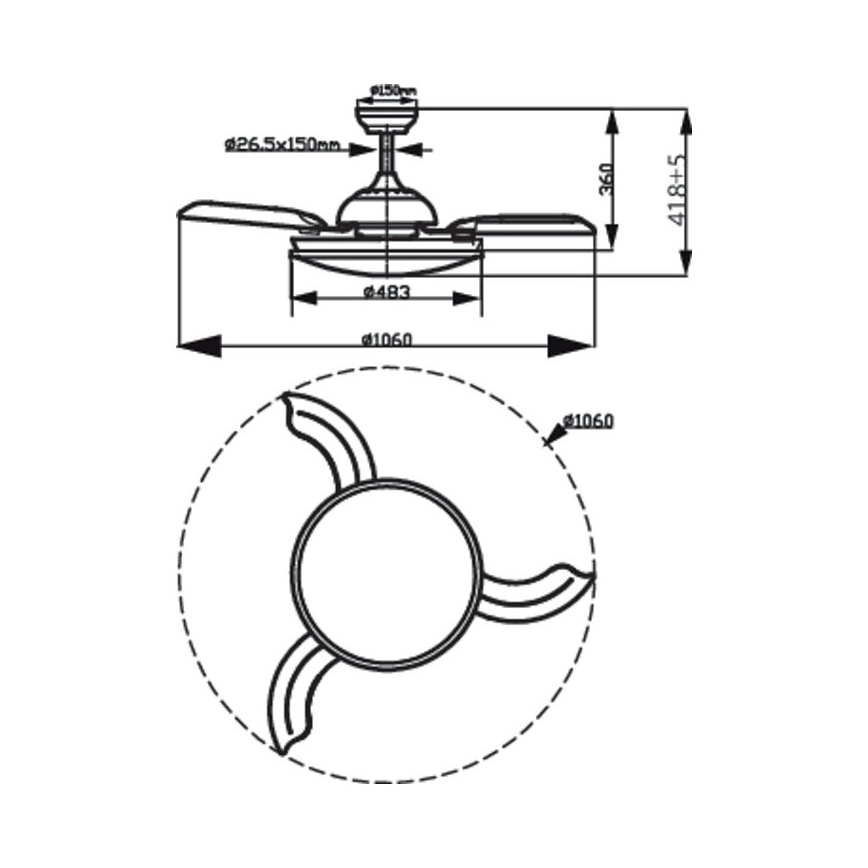 Philips - LED Griestu ventilators LED/35W/230V 5500/4000/2700K + tālvadības pults