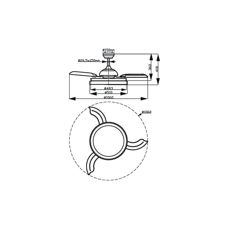 Philips - LED Griestu ventilators LED/35W/230V 5500/4000/2700K balts + tālvadības pults