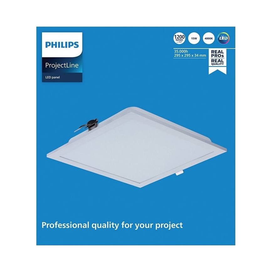 Philips - LED Iegremdējama lampa PROJECTLINE LED/15W/230V 29,5x29,5 cm