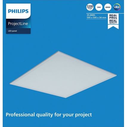 Philips -  LED Iegremdējams panelis PROJECTLINE LED/36W/230V 59,5x59,5 cm