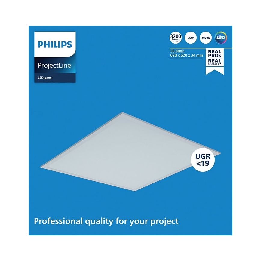 Philips - LED Panelis iegremdējams PROJECTLINE LED/36W/230V 62x62 cm