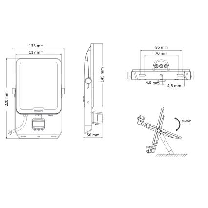 Philips - LED prožektors ar kustības un krēslas sensoru LEDINAIRE ALL-IN LED/30W/230V 3000/4000/6500K IP65