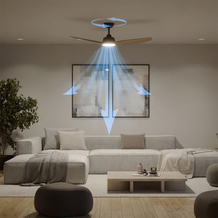 Philips - LED dimmējams griestu ventilators OLAS LED/24W/230V Ø 132 cm melns/brūns + tālvadības pults