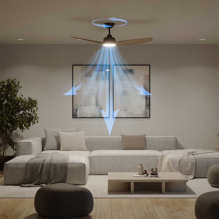 Philips - LED dimmējams griestu ventilators OLAS LED/24W/230V Ø 132 cm melns/brūns + tālvadības pults