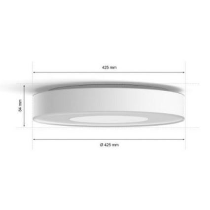 Philips - LED RGB Aptmšojams vannas istabas gaismeklis Hue XAMENTO LED/52,5W/230V IP44 d. 425 mm 2000-6500K